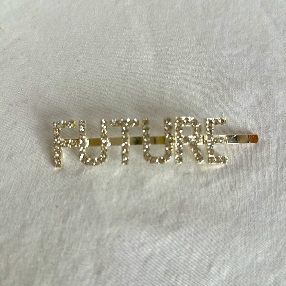 “Future” silver bling hair barrette - Picture 2 of 3